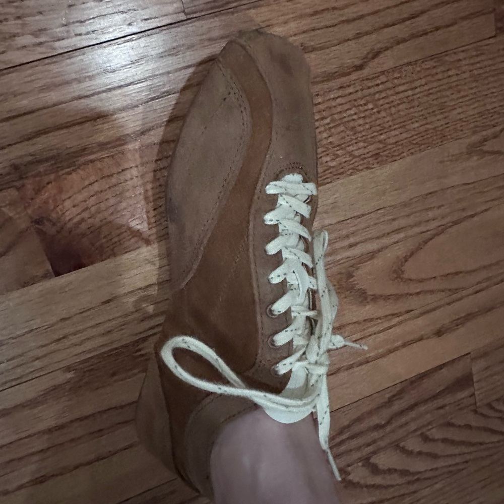 Zara Brown Suede Sneakers with Cream Laces - Picture 5 of 5